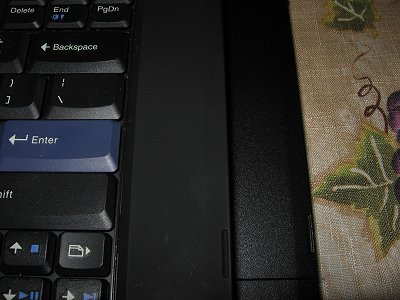 Right edge of keyboard bezel