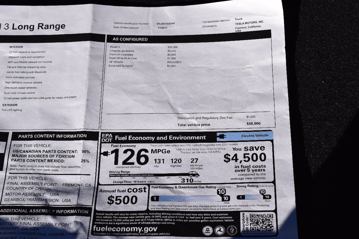 Window sticker? Tesla Motors Club