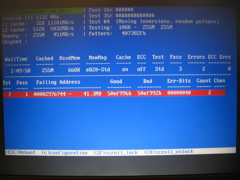 memtest86+ first test