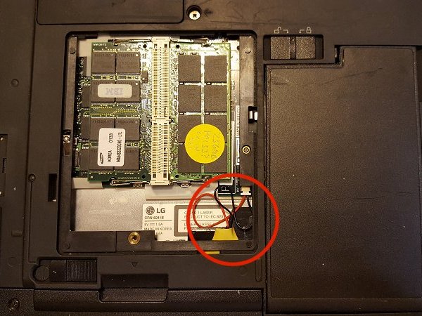 Location of the CMOS battery